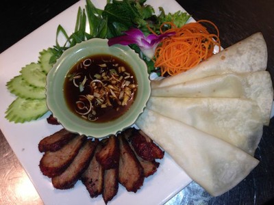 Peking duck spring rolls